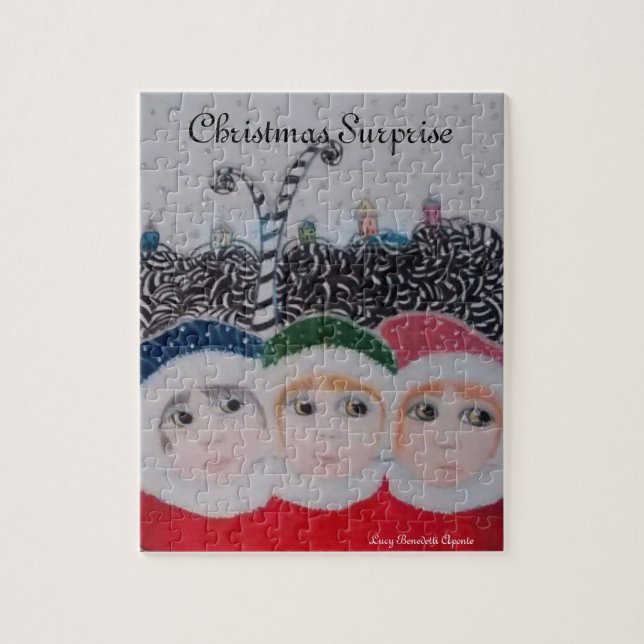 Surpresa de Natal quebra-cabeça de crianças fofas (Vertical)