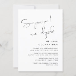 Surpresa, nós fugimos, Convite de Casamento Fuga