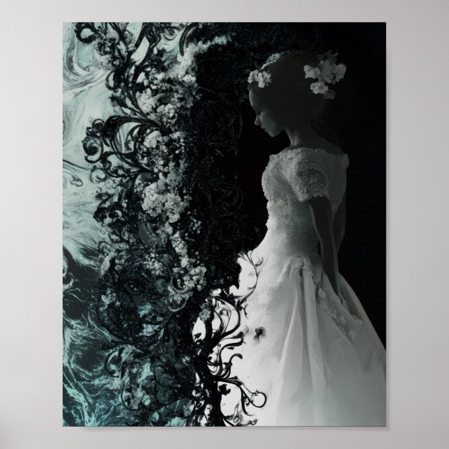 Surreal Dark Bride Wall Art  Gothic Fantasy Poster (Frente)