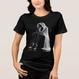 Surreal Emotional Figure Art Women’s Black T-Shirt