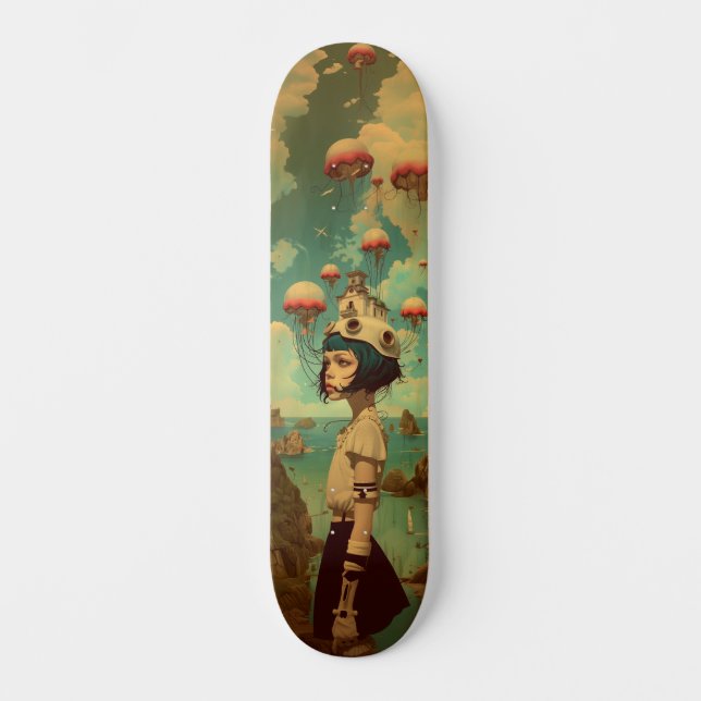 Surreal fantasy wall art skateboard (Frente)