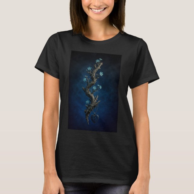 Surreal Forget-Me-Not Broken Heart T-Shirt   (Frente)