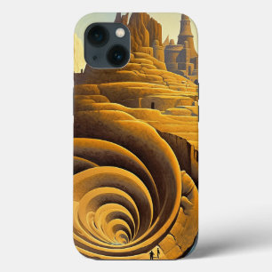 Surreal Mountain City Fantasy Art