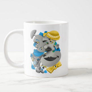 Surreal Rostos Negros e Artísticos Grande Xícara d