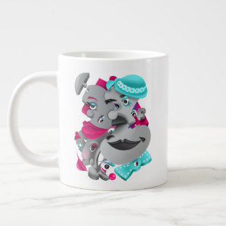 Surreal Rostos Negros e Artísticos Grande Xícara d