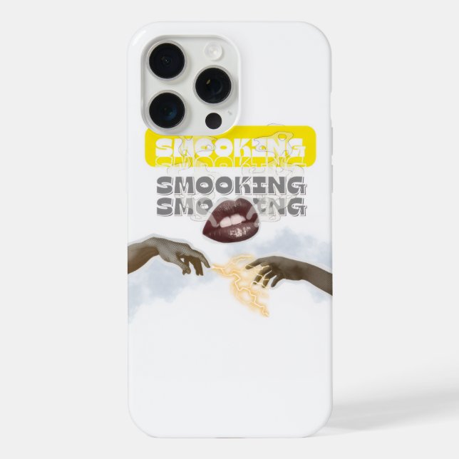 Surreal Smoking Lips and Michelangelo Hands PopArt (Verso)