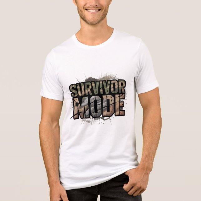 Survivor Mode Cracked Wall Men’s T-Shirt – Battle  (Frente)
