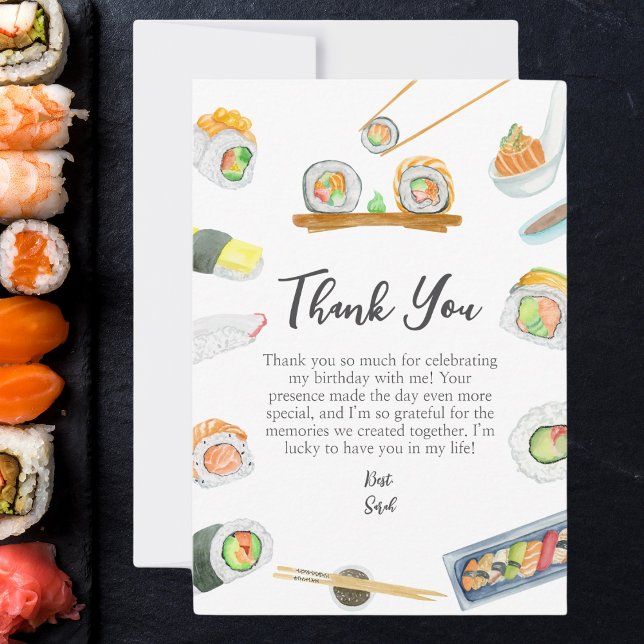Sushi e Sashimi de Aquarela Agradecimento de Anive (Criador carregado)