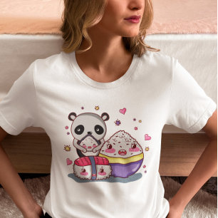 Sushi Encontra Rolls Kawaii Sushi T-Shirt