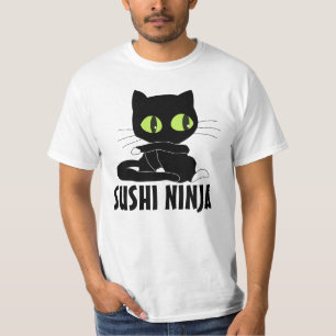 SUSHI NINJA CAT T-shirts engraçadas