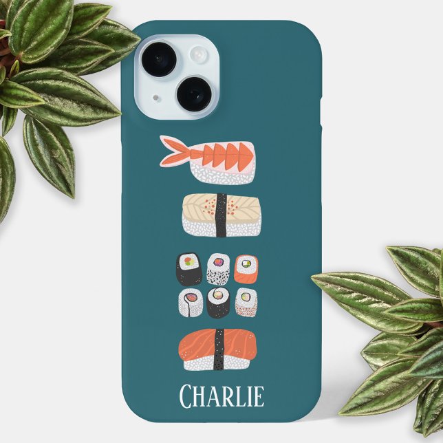 Sushi Personalizado (Personalized name Japanese sushi fun cell phone case)
