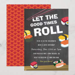Sushi Roll Birthday Convite à celebração
