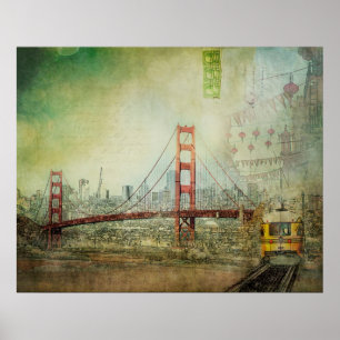 Suspensão - poster da colagem de golden gate