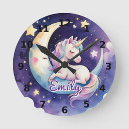 Suspirando Unicórnio em Relógio de Nome Editável d