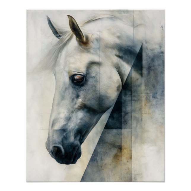 Sussurro da Graça - Impressão de Arte Cavalo Branc (Frente)