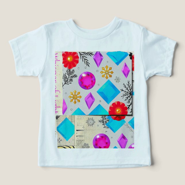 Sussurro de Luz – Camiseta com padrão de jóias (Design frontal)
