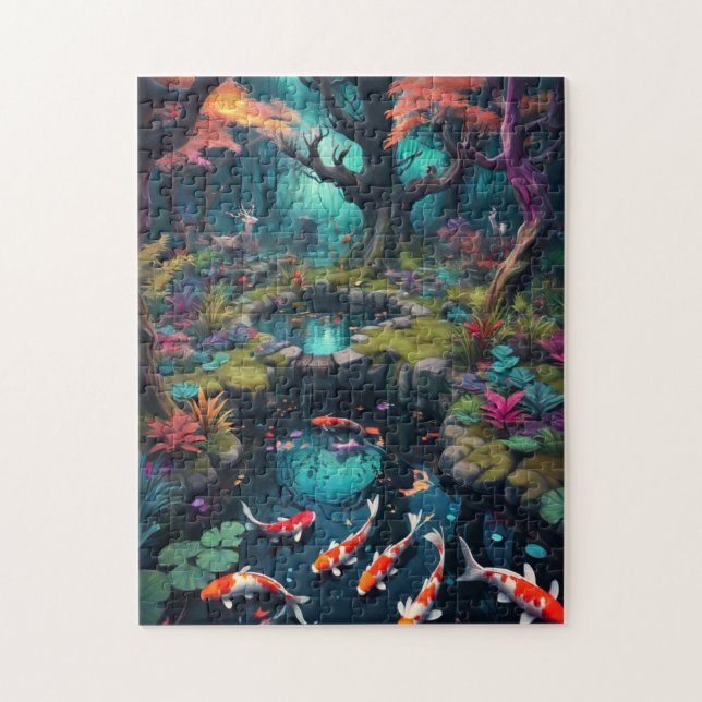 Sussurros da Floresta: Aventura Koi Quebra-cabeça (Vertical)