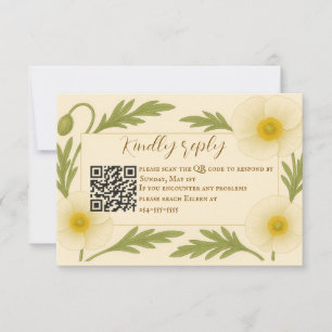 Sussurros de placa RSVP de código de QR Bloom