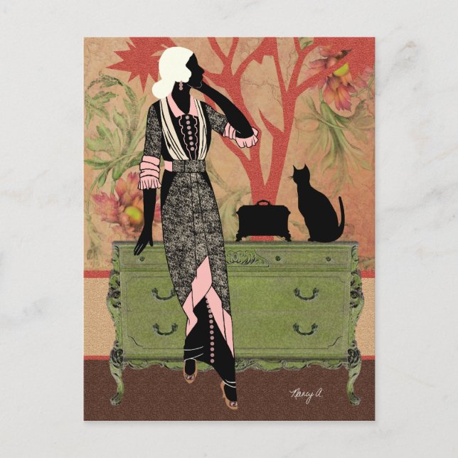 Suzanne em Laranja e Verde - Cartões postais (Frente)