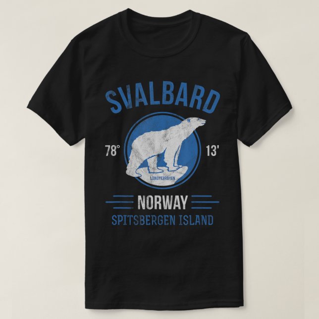 Svalbard Norway Árctico Círculo Polar Bear T-Shirt (Frente do Design)
