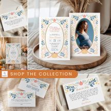 Cozy Pumpkin and Bows Autumn Floral Baby Shower