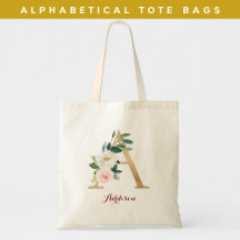 Alphabetical Tote Bags