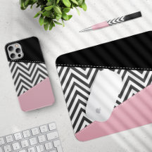 Gray Zigzag, Pink - Home Decor and Accessories