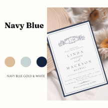 Navy Blue Crest Monogram wedding