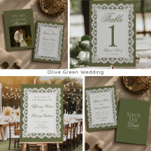 Old Money Lace Doily Olive Green Wedding
