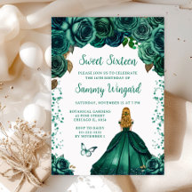 Emerald Green Floral Confetti Princess