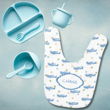 Baby Shower Aviation & Travel themed Bib Baby Boy 