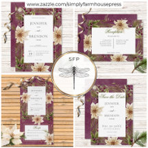 Boho Winter Greenery Boughs Burgundy Wedding