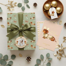 Dach the Halls Watercolor Dachshund Dog