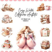 Watercolor Cozy Winter Aesthetic Collection