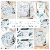 Baby it's Cold Outside Blue Bow