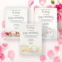 Tea Party Birthday Party Invitations