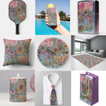 Boho Chic Flower Garden Watercolor Painting