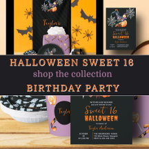 Halloween Sweet 16 Witch's Hat & Pumpkin
