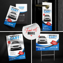 Blue Modern Car Hire Car Rental Car Rent