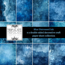 Blue Distressed Ink Scrapbook Paper Backgrounds