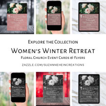 Women's Winter Retreat Floral Church Invitations