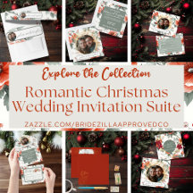 Romantic Christmas Wedding Invitation Suite