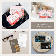 Business Cards Flower and Foliage Theme