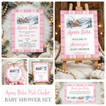 Apres Bebe Ski Pink Chalet Baby Shower Collection