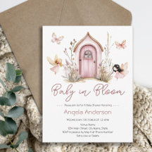 Pink Woodland Fairies Girl Baby Shower
