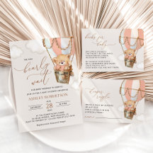 Bear in Pink Balloon Baby Shower Collection