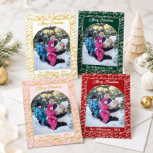 Merry Typography Custom Photo Christmas Cards