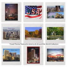 Travel Theme Postcards America & Around the World