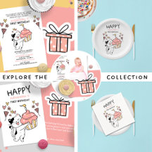 Adorable Cat-Themed First Girl Birthday Collection