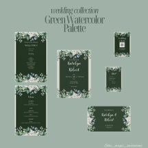 Green Watercolor Palette of love Wedding 